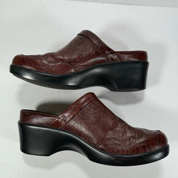 Alegria Isabelle Yeehaw Brown Leather Mules Women's Size 10 - Picture 8 of 11